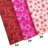 Buy cheap Pink 100% PU Leather Printed Gretel Rose Flower Polyurethane Imitation Leather from wholesalers