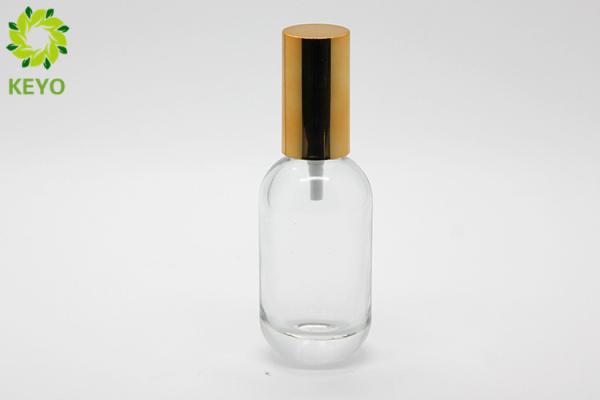 Buy cheap Clear Boston Round Pump Bottles , 30ml Glass Liquid Foundation Containers from wholesalers