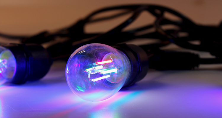 24ft 12 Bulb IP65 Waterproof Festoon Lighting Outdoor Garden Wedding Christmas Decoration S14 RGB LED Filament Bulb Light String