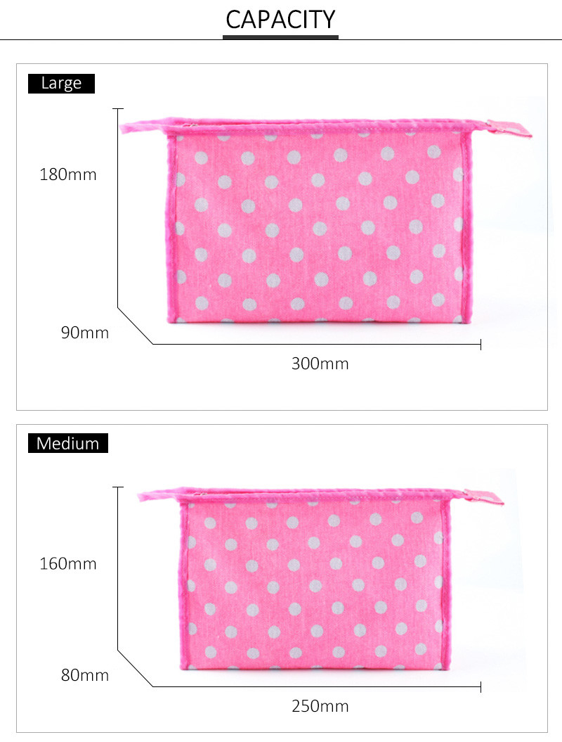 Zipper Customized Cosmetic Travel Lightweight Makeup Bag