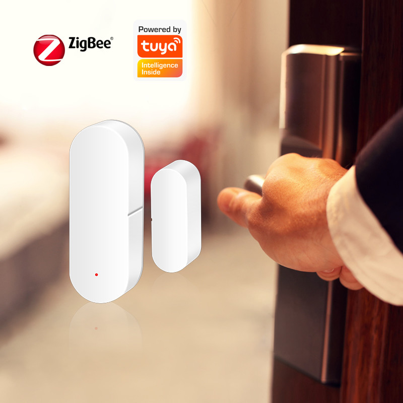 Zigbee Tuya Smart Door And Window Sensor Through App Remote Control Support Voice Control Alexa Google Assistant