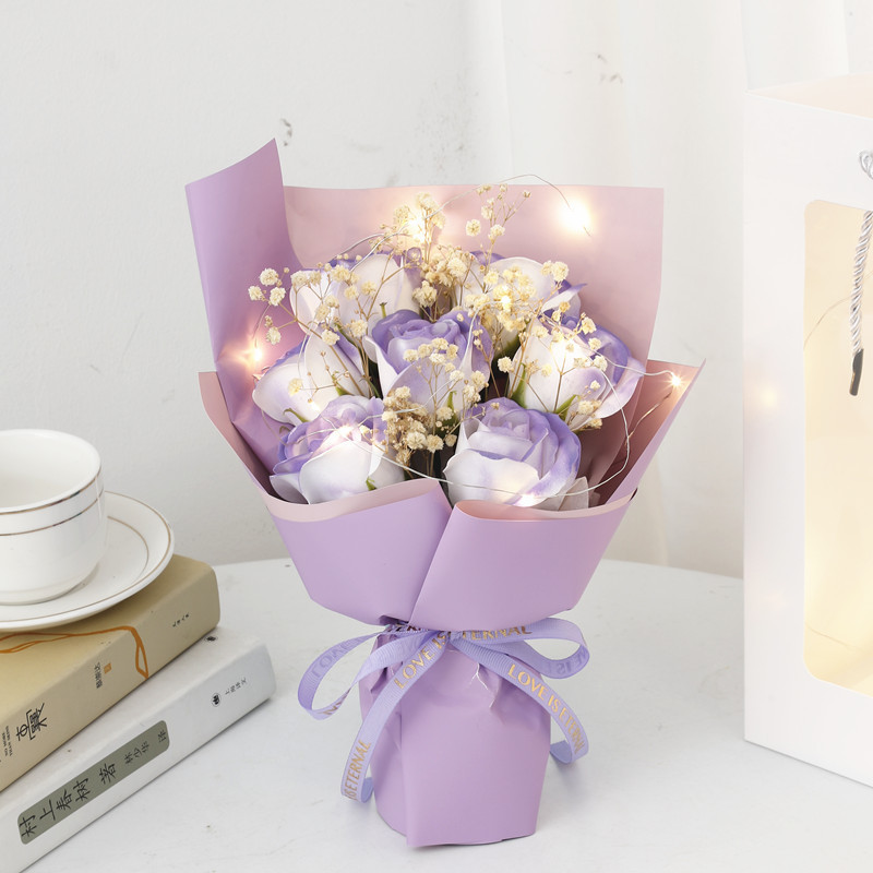 Valentine's Day 520 Starry Sky Dried Flowers Rose Bundle for Boyfriend and Wife Holiday Gift Romantic Companion Gift