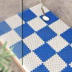 Blue White Sauna Room Anti Slip Bathroom Floor Mat 20CM