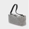 Buy cheap 15cm Mini Shoulder Purse Black Strap Silver Diamond Bag from wholesalers