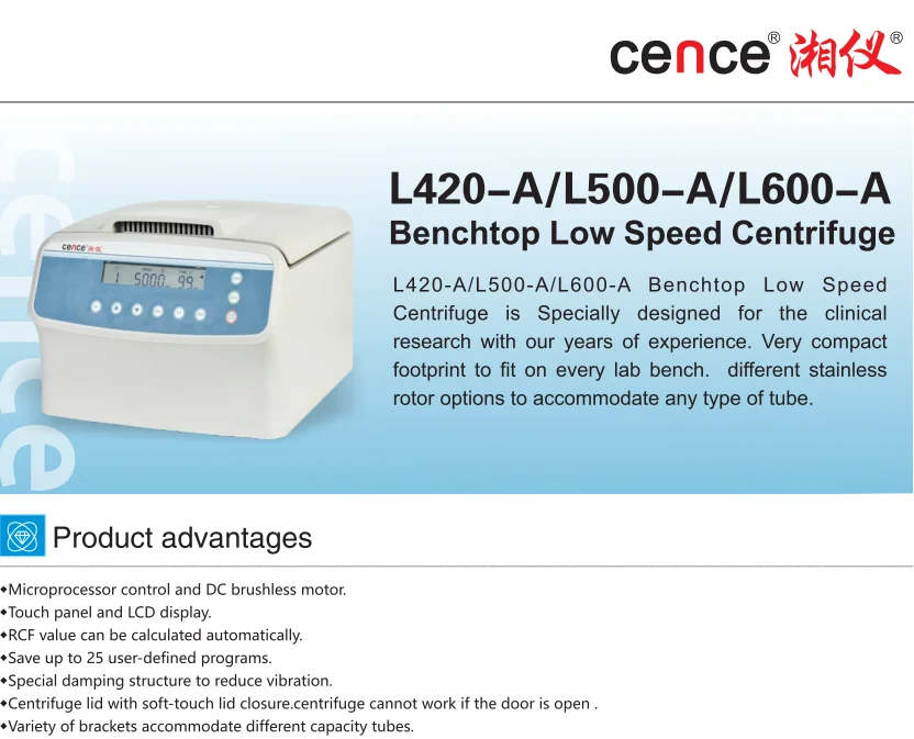 Lab Centrifuge L500-A L500 Low Speed Centrifuge