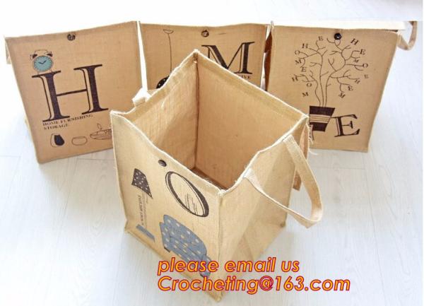 Buy cheap jute fabric storage basket with cotton rope handle,hot sale extra large baskets kids rope storage baskets with handles from wholesalers