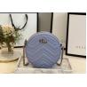 Buy cheap GG Marmont Wave Round Full Leather Chain Bag Soft Leather 18.5cm Length from wholesalers
