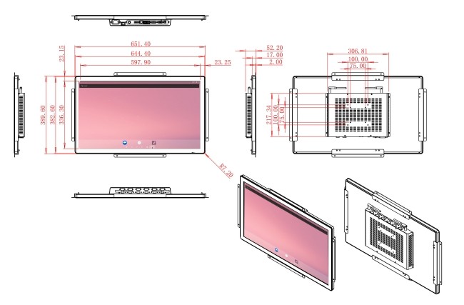 27-Inch Android Embedded Interaction Console for Transportation Management, Smart Homes, Healthcare Panels, and Public Service Stations