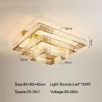 Luxury Living Room Smart Led Chandelier Modern Hall Glossy K9 Crystal Ceiling
