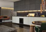 Italy modern kitchen cabinets design with white island oven pantry storage