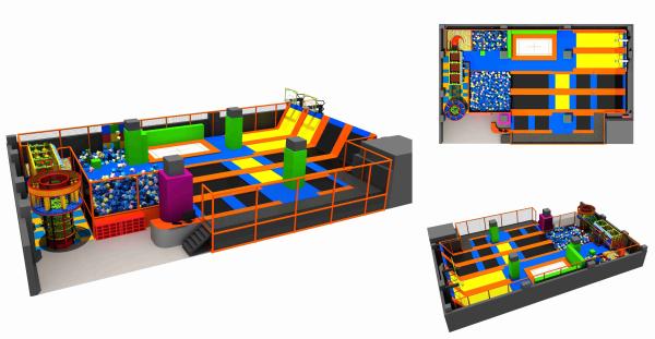 273M2 China Supply Modern Fashion Square Indoor Trampoline Park Jumping Mat