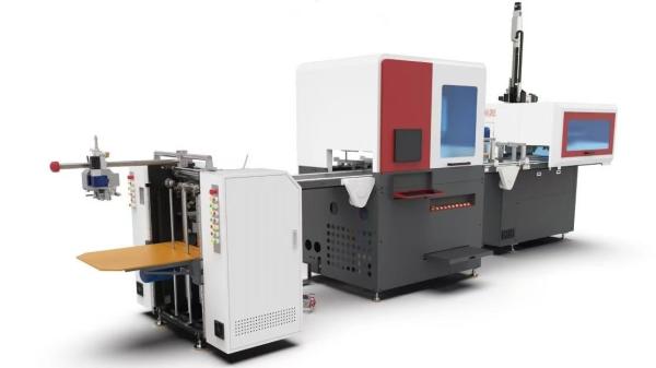 Buy cheap Intelligent High Speed Automatic Rigid Box Making Machine 25-32pcs/min from wholesalers