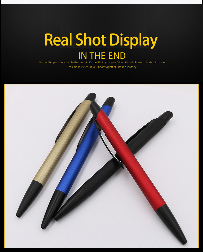 Classic Design Aluminum Ball Pen Smooth Ink Flow Ballpoint Pen Office School Stationery