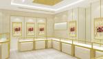 3 Color LED Light Golden Jewelry Store Showcases Alloy Display Cabinet