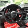 Buy cheap Black Round Led Leather Audi Carbon Fiber Steering Wheel Plain Weave OEM from wholesalers