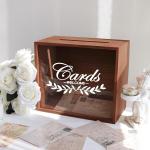 Customized wooden wedding card box gift card storage box