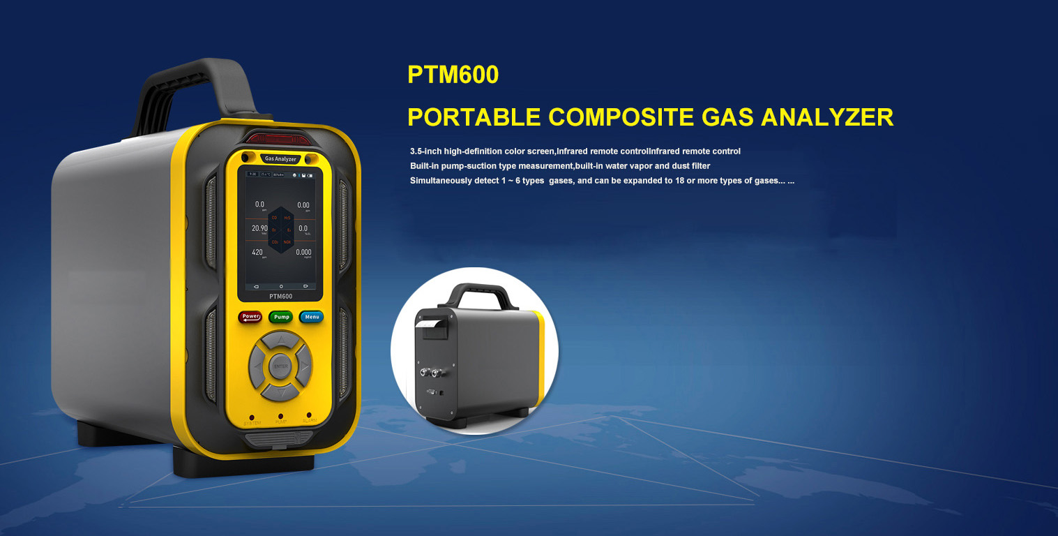 Portable Flue Gas Analyzer CO O2 H2S H2 High Measurement Precision