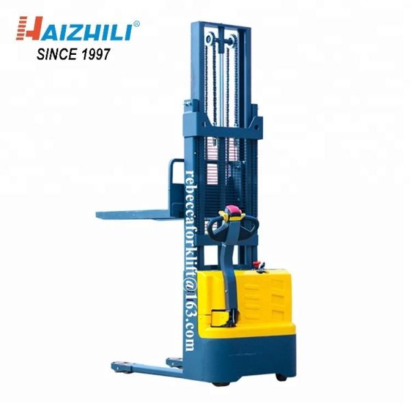 Buy cheap Eco-Friendly 1000kg 3000mm iron shell pedestrian electric forklift stacker with factory price from wholesalers