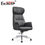 High Back Black Leather Office Chair With Casters Fix armrest
