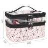 Buy cheap Multifunction Two Floors Marble PU Cosmetic Bag For Women from wholesalers