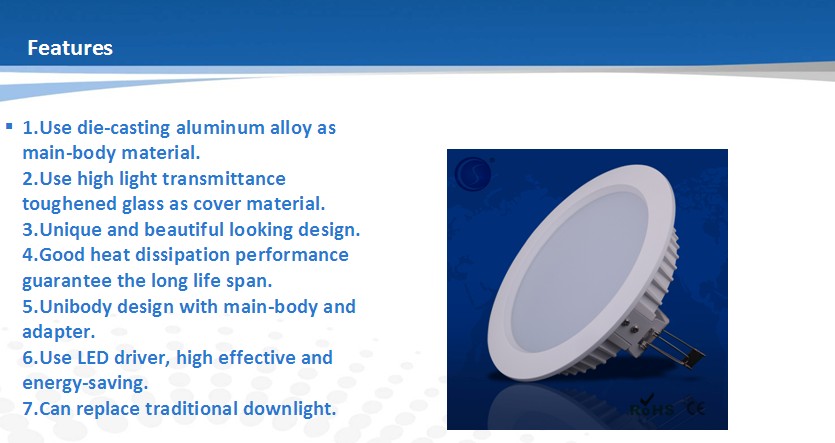 The new high-quality LED down light - 8 inch recessed led down light wholesale