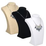24*14.5cm Necklace Display Bust , Linen Ice Velvet Jewelry Necklace Holder