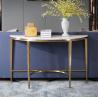 Buy cheap Contemporary Gold Stainless Steel Frame Marble Top Demilune Console table Hallway table from wholesalers