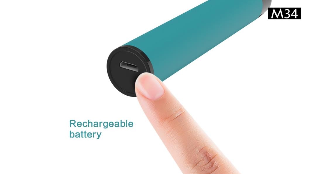 Wholesale M34 rechargeable vape device e-cigarette OEM hot sell china resources