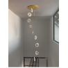 Buy cheap Luxury Crystal Chandelier For Staircase Gold Black Home drop light circle led light lamp(WH-NC-66) from wholesalers