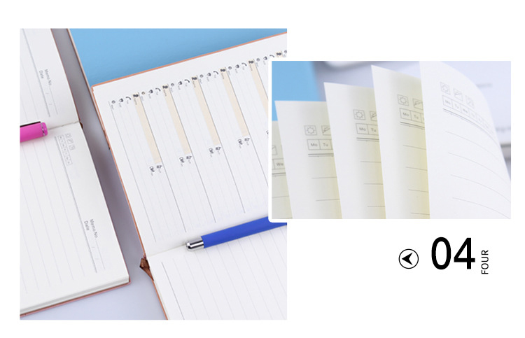 Office and School Stationery A5 Size Internal Page Leather Custom Color Printed Notebooks