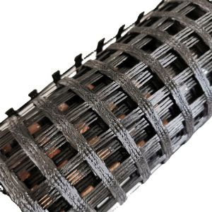 Buy cheap Sustainable Polyester Geogrid Mesh Highway Construction Basal Reinforcement product