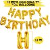 Buy cheap Gold Aluminum Foil Happy Birthday Balloons Banner for Birthday Party Decoration from wholesalers