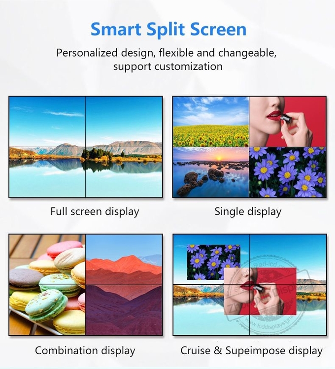 Panel Size 55 inch 1.8mm Pixel Pitch LCD Video wall Bracket for TV Wall Background Mounting