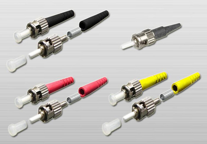 3.0mm Simplex ST Fiber Optic Connectors 126um With Black Boots