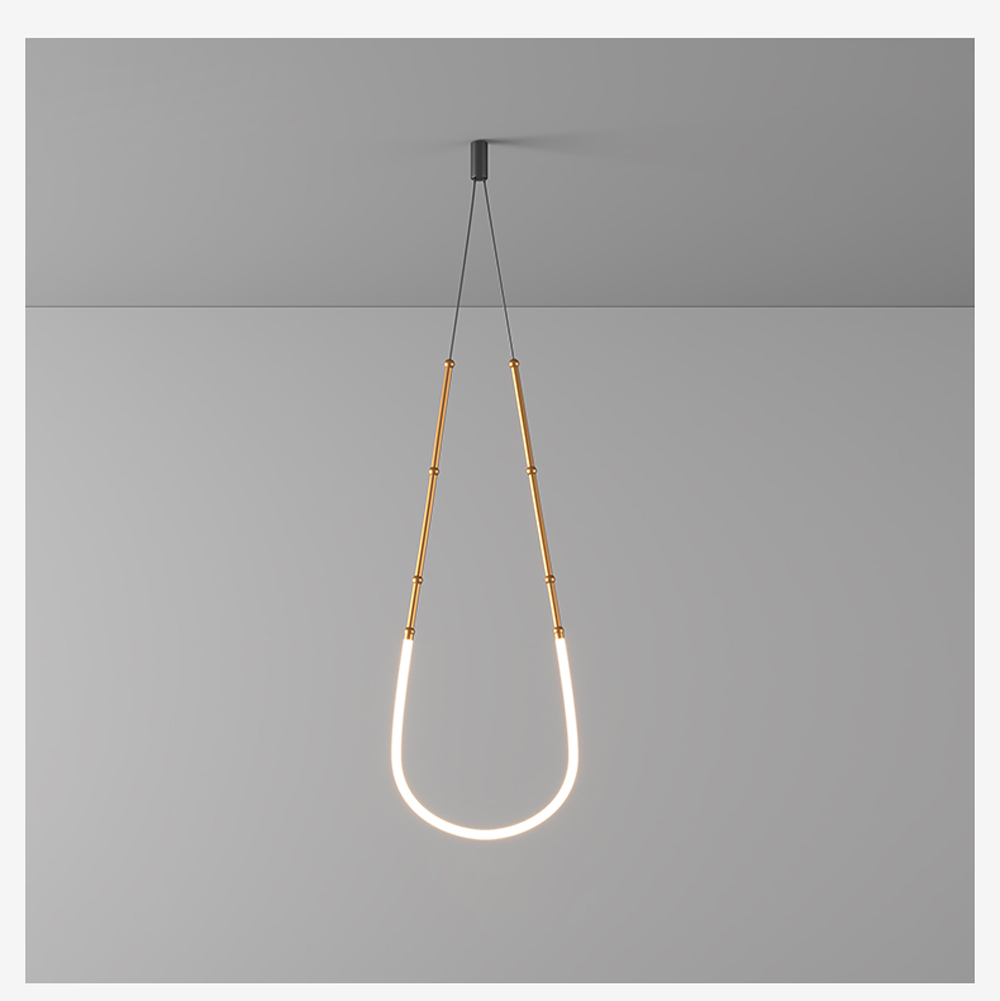Retro Stainless Steel chandelier Minimalism Designer Living Room linear chandelier(WH-MI-392)