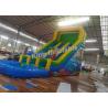 Buy cheap Eye Catching Green Double Lane Inflatable Water Slide With Swimming Pool from wholesalers