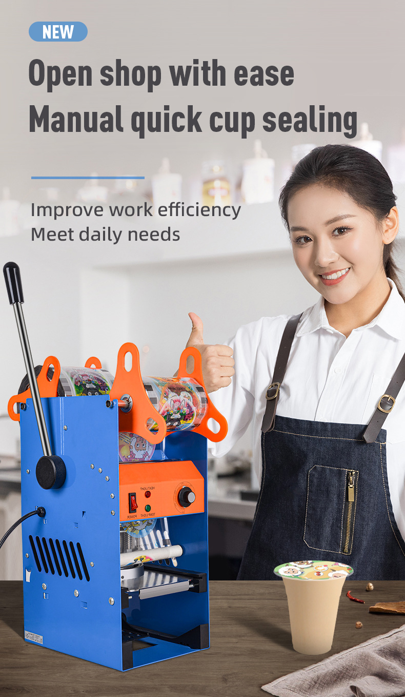 High Cost Performance Adjustable Cup Sealing Machine for Automatic Milk Tea Cup Sealer