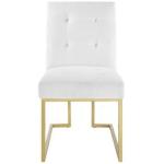 Luxury Home White Upholstered Dining Chairs With Gold Legs