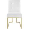 Buy cheap Luxury Home White Upholstered Dining Chairs With Gold Legs from wholesalers