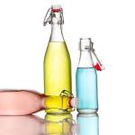 ODM Restaurant 12 Oz Glass Juice Bottles Glass Jar With Hermetic Lids