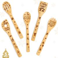 Buy cheap Halloween Christmas Wooden Spoons Natural Laser Carving Bamboo Wooden Spatula product