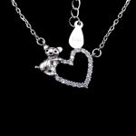 Cute New Jewellery Design 925 Silver White Gold Rabbit Shape Party Necklace