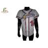 Buy cheap Full Printed White Slim Fit Baseball Jersey , Baseball Style Button Shirts With Numbers from wholesalers