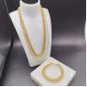Buy cheap New Arrival Trendy High Polish Newest Gold Color Stainless Steel Earring ,Necklace , Bracelet Sets For Lady from wholesalers