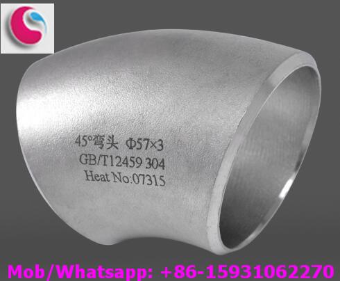 Buy cheap pipe fittings 45deg stainless steel elbow material 304 from wholesalers