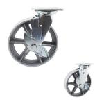 8x2 Inch Cast Iron 300kg Capacity Hollow Swivel Lock Heavy Duty Casters
