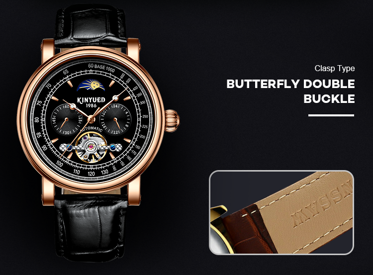 KINYUED big flywheel watch male waterproof business men's automatic mechanical watch