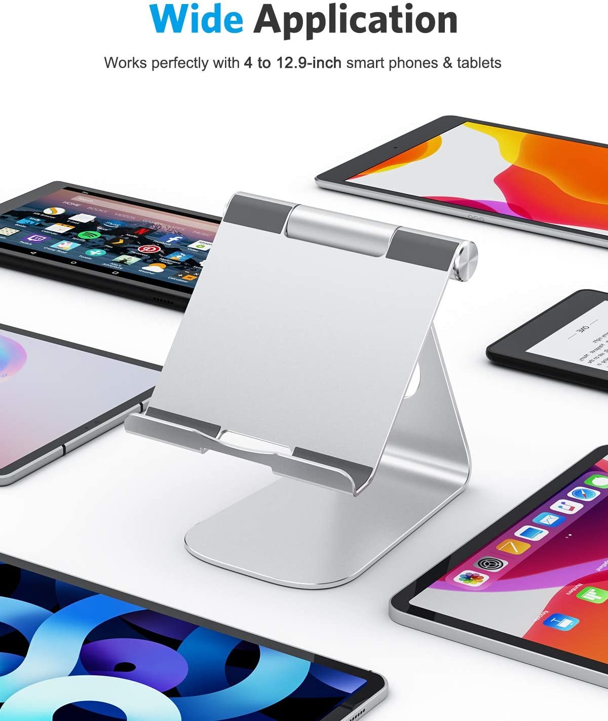 Vertical Adjustable Height T3 Aluminum Laptop Stand PVDF Finish For Desk Top