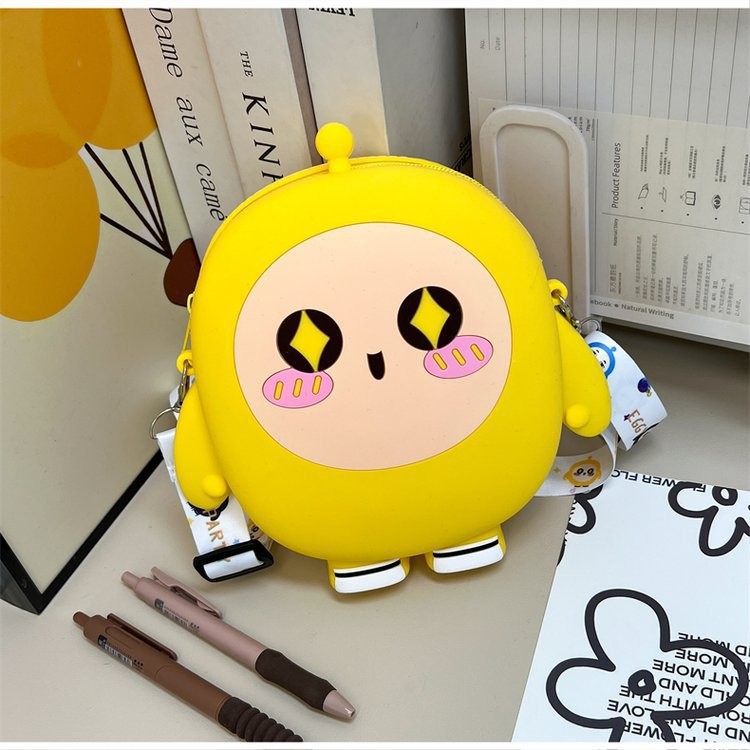 Cartoon Silicone Pencil Case Coin Wallet Bag Crossbody Shoulder Bag Kid Handbag Coin Purse For Little Girl Birthday Gift
