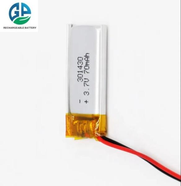 Buy cheap For Smart Watch Battery 3.7V 70mah 301430 Polymer Rechargeable Battery Lithuim Battery High Discharge Rate Battery from wholesalers